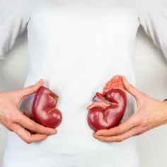 Dłonie trzymają modele nerek, symbolizujące nadzieję w transplantologii.