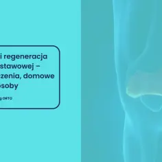 Regeneracja chrząstki stawowej: leczenie, ćwiczenia i domowe sposoby. Grafika przedstawia staw kolanowy z widoczną chrząstką.