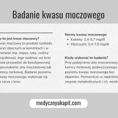 Badanie kwasu moczowego: normy, kiedy wykonać, co to jest. Pomocne w diagnostyce dny moczanowej, która może wymagać nowego leku na dnę moczanową.