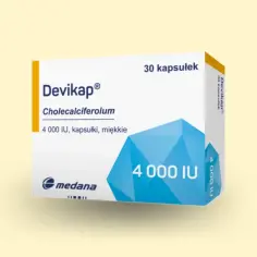 Opakowanie Devikap 4000 IU, 30 kapsułek miękkich. Sprawdź aktualną devikap 4000 cena.
